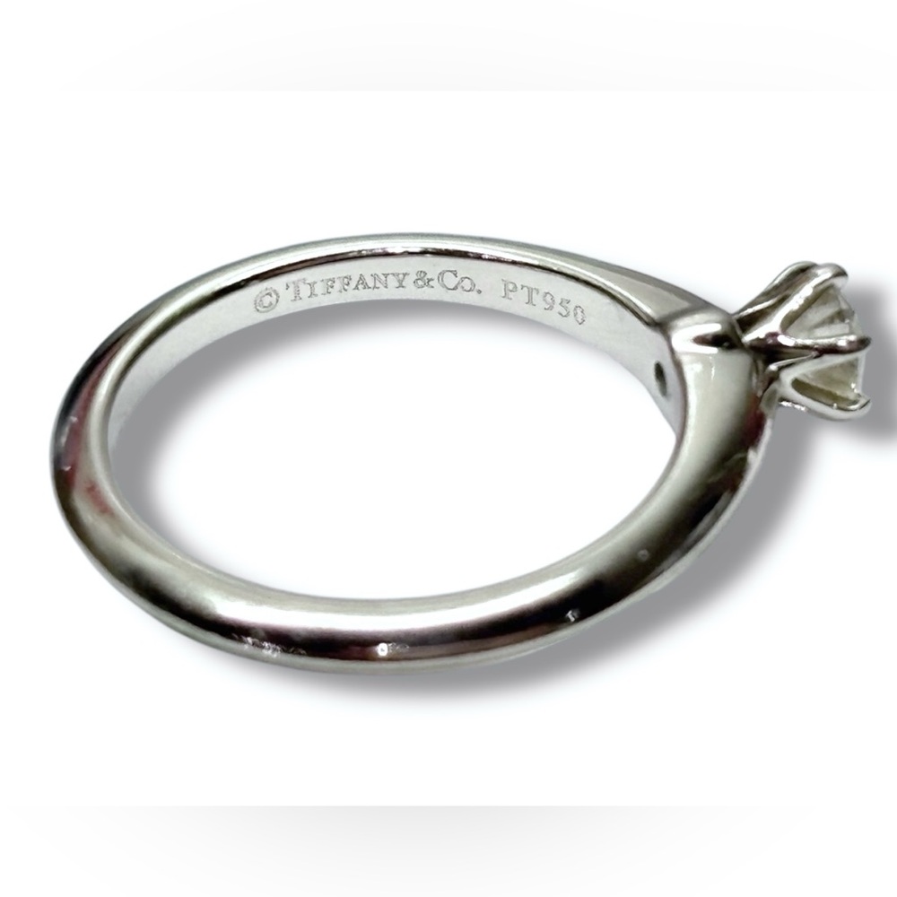 Tiffany & Co. Platinum Diamond Solitaire Ring - 0.23 Ct. Certificate & Box Sz. 5 - Picture 12 of 14